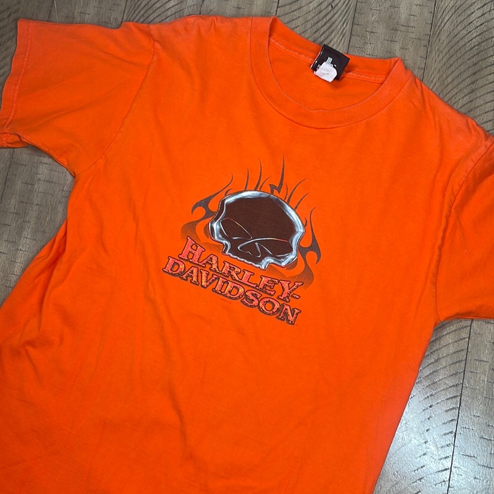 Mens large Harley Davidson orange t shirt